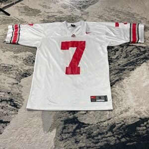 Vintage Y2K Ohio State Buckeyes Team Jersey Sz Small White #7 Nike Football NCAA